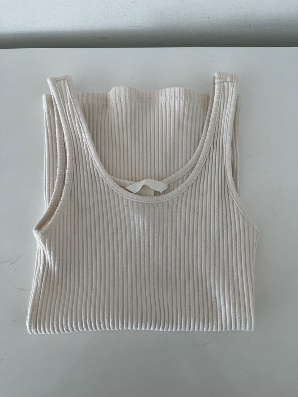 H&M Ribbed Tank Light Cream